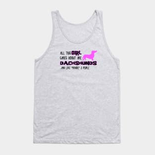 All this GIRL cares about are DACHSHUNDS and like *maybe* 3 people Tank Top